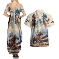 Kentucky Horse Racing Couples Matching Summer Maxi Dress and Hawaiian Shirt For The Roses
