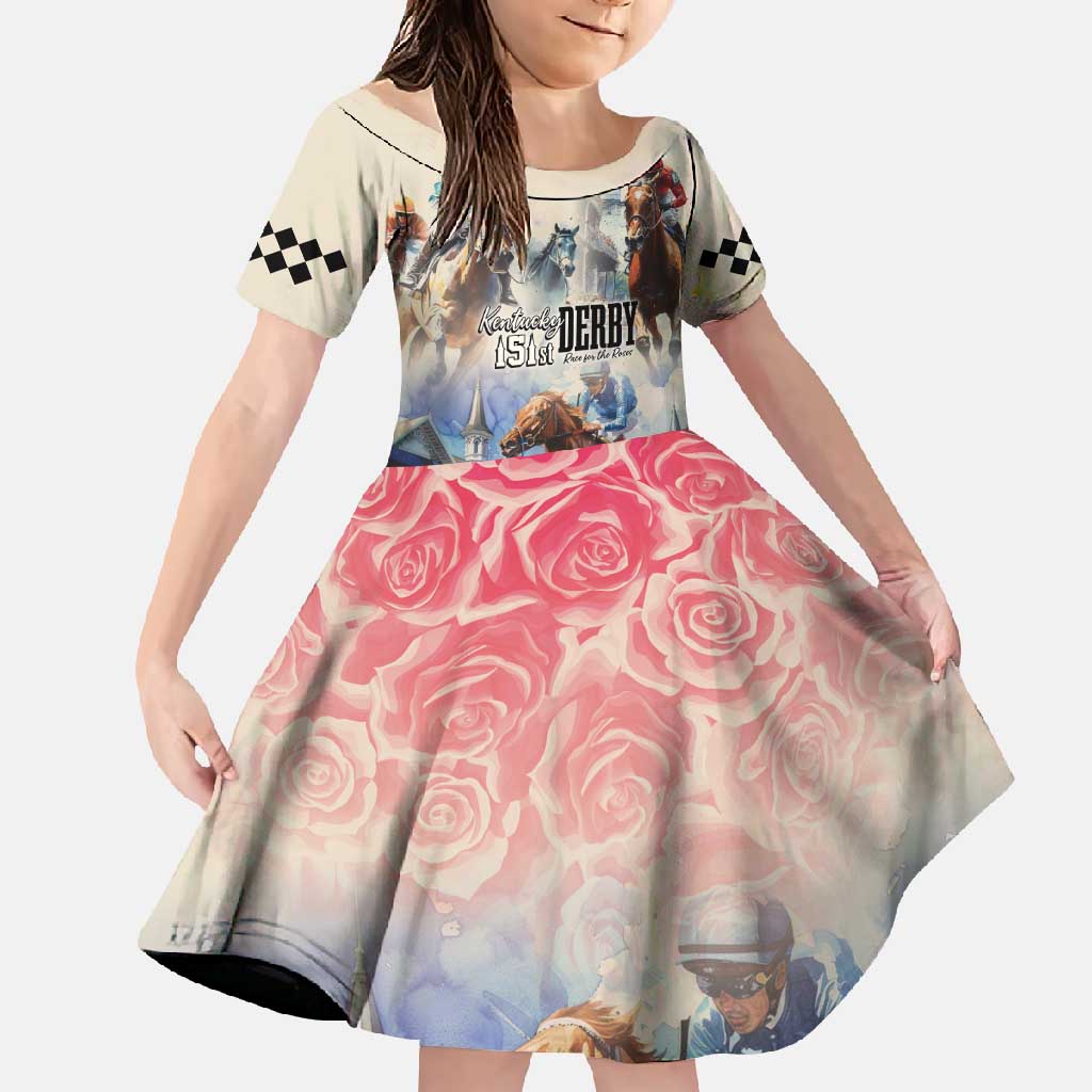 Kentucky Horse Racing Family Matching Long Sleeve Bodycon Dress and Hawaiian Shirt For The Roses