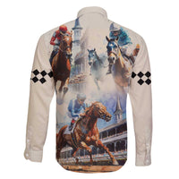 Kentucky Horse Racing Family Matching Off The Shoulder Long Sleeve Dress and Hawaiian Shirt For The Roses