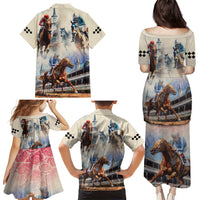Kentucky Horse Racing Family Matching Puletasi and Hawaiian Shirt For The Roses