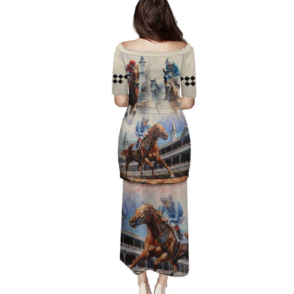 Kentucky Horse Racing Family Matching Puletasi and Hawaiian Shirt For The Roses