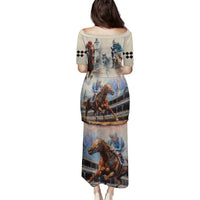 Kentucky Horse Racing Family Matching Puletasi and Hawaiian Shirt For The Roses