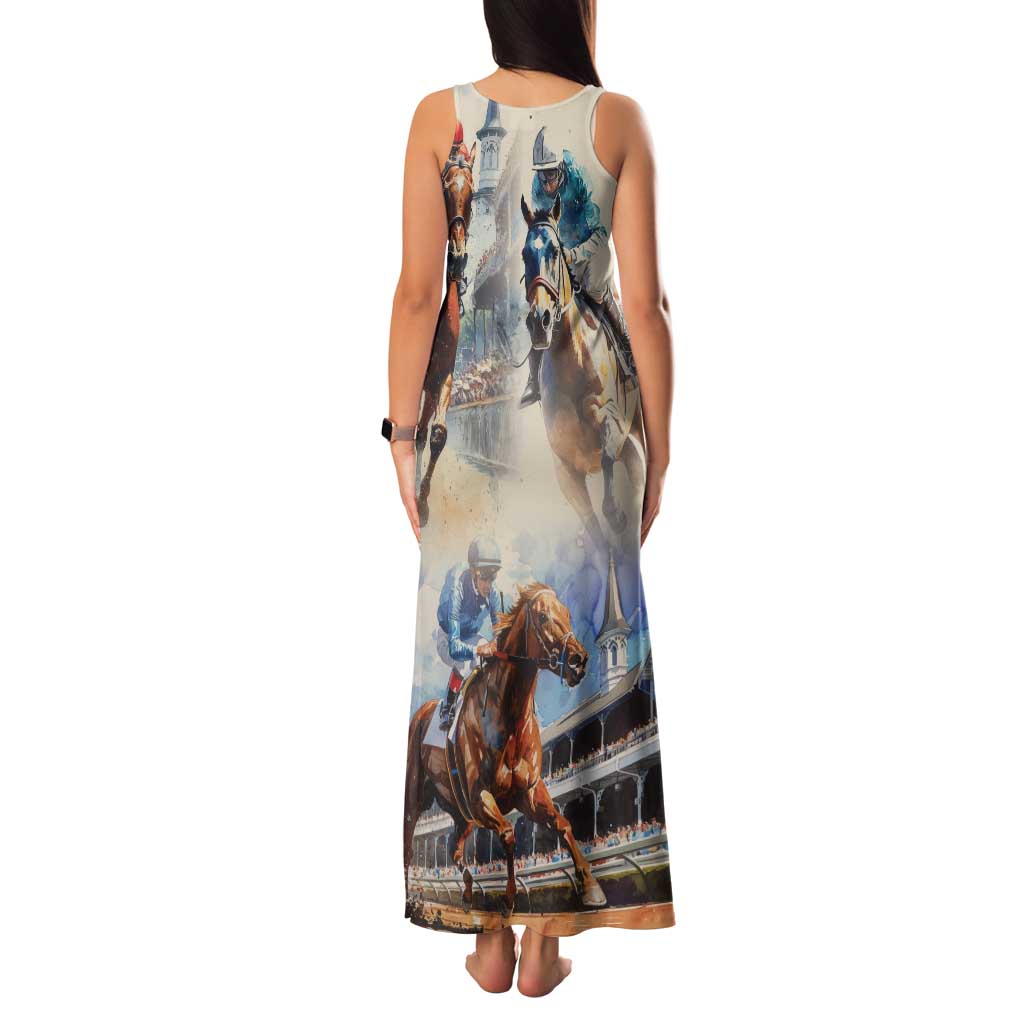 Kentucky Horse Racing Family Matching Tank Maxi Dress and Hawaiian Shirt For The Roses
