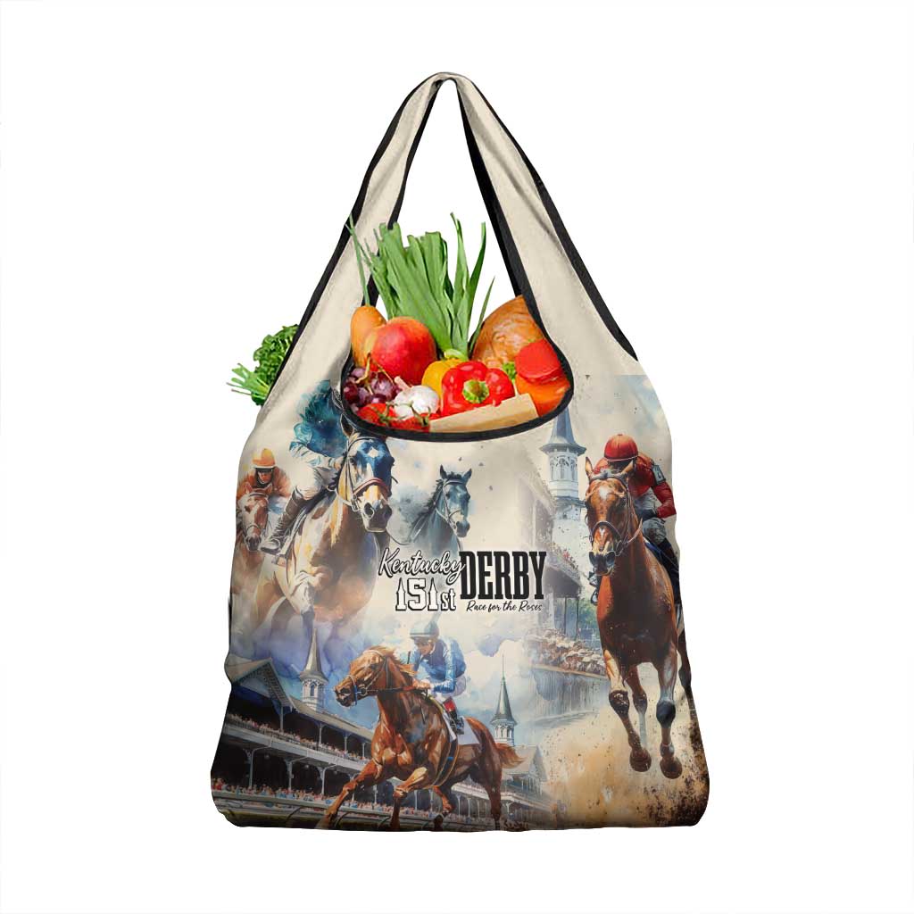 Kentucky Horse Racing Grocery Bag For The Roses