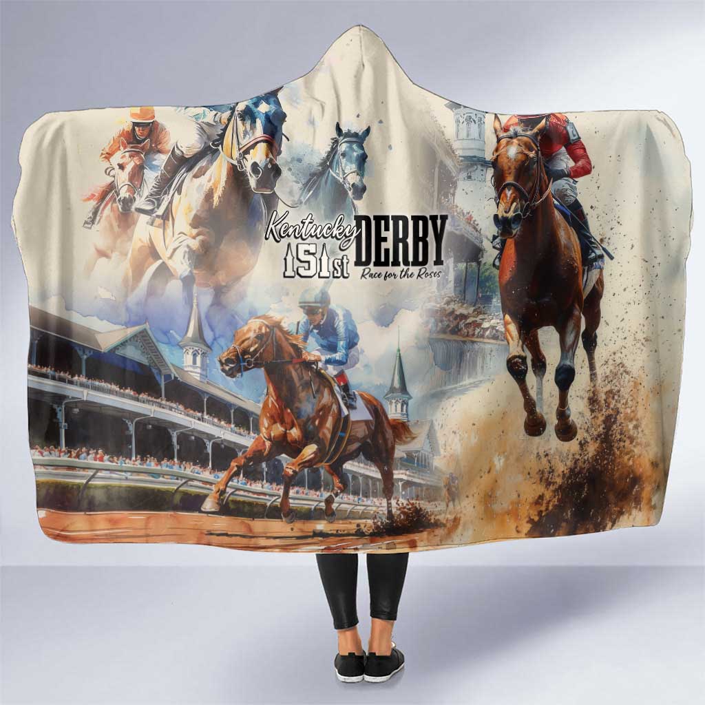 Kentucky Horse Racing Hooded Blanket For The Roses