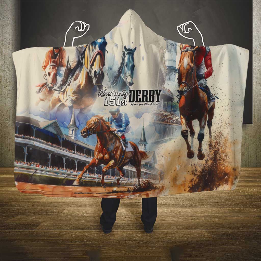 Kentucky Horse Racing Hooded Blanket For The Roses