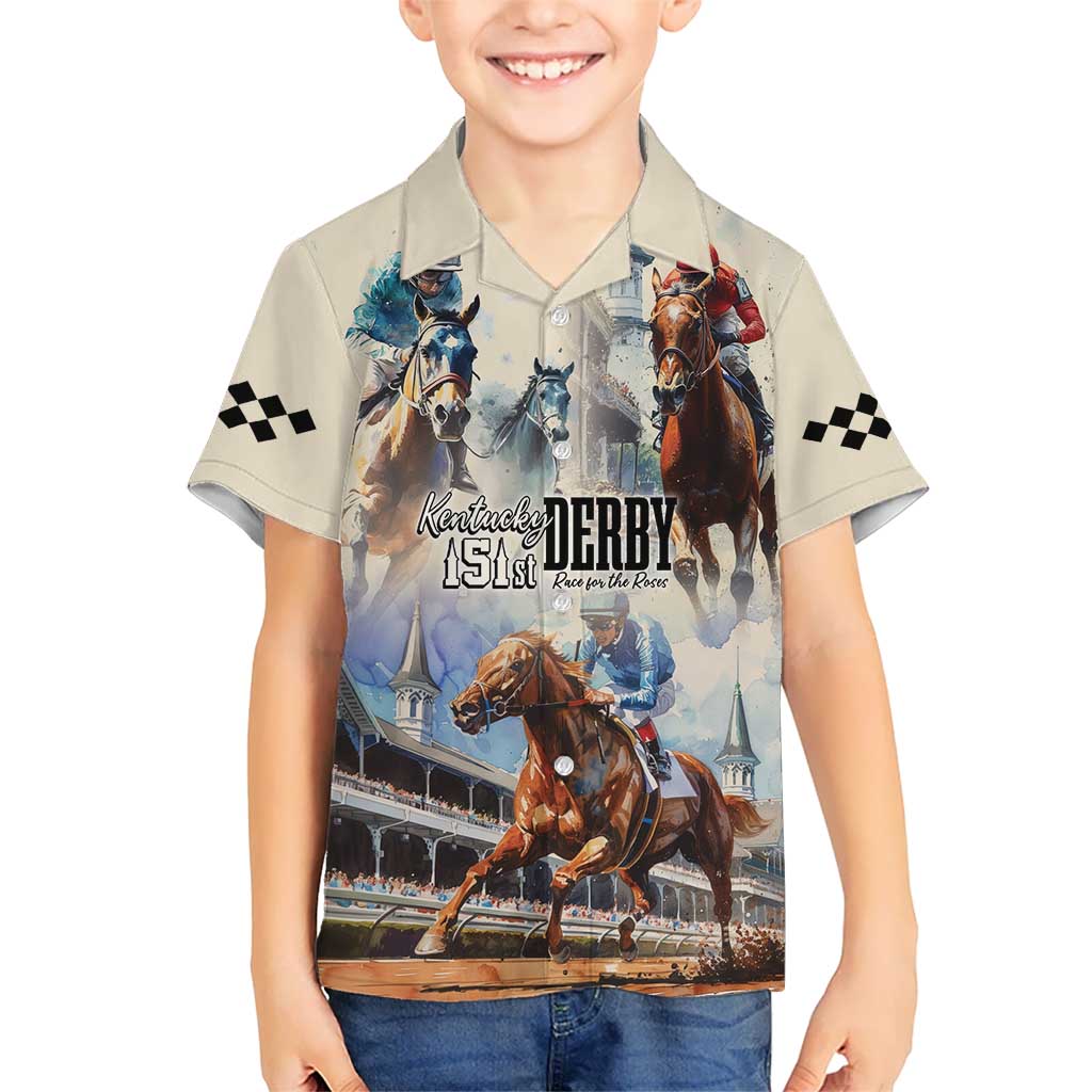 Kentucky Horse Racing Kid Hawaiian Shirt For The Roses