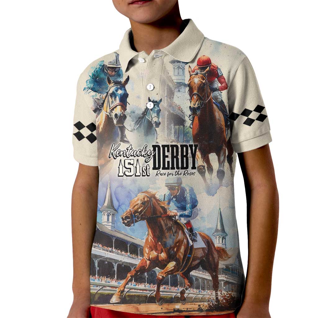 Kentucky Horse Racing Kid Polo Shirt For The Roses