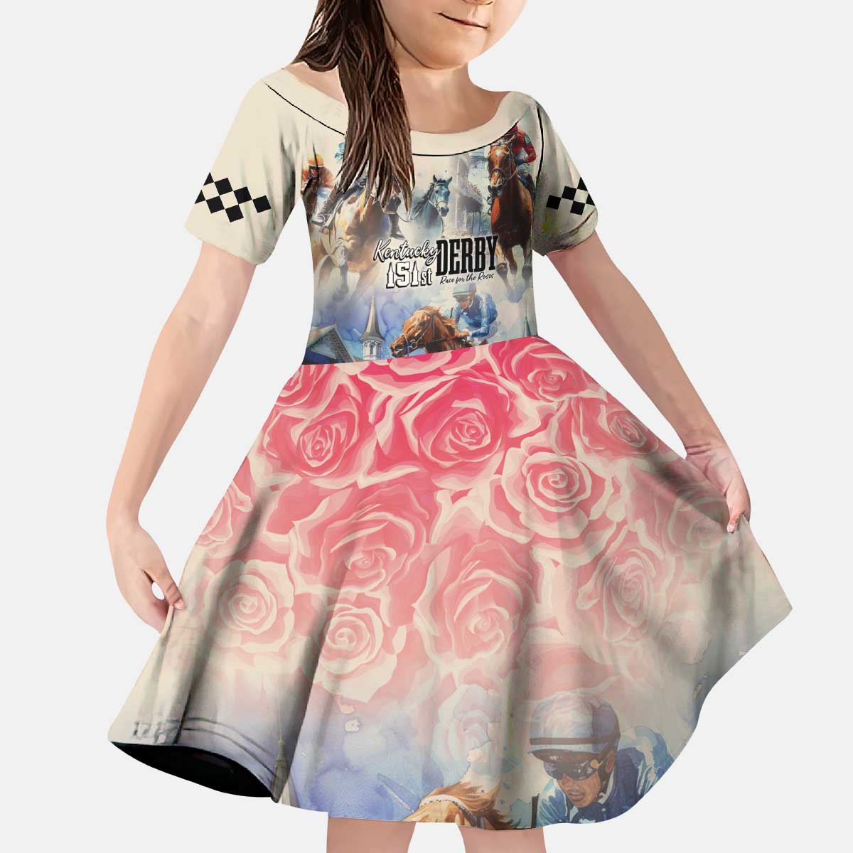 Kentucky Horse Racing Kid Short Sleeve Dress For The Roses