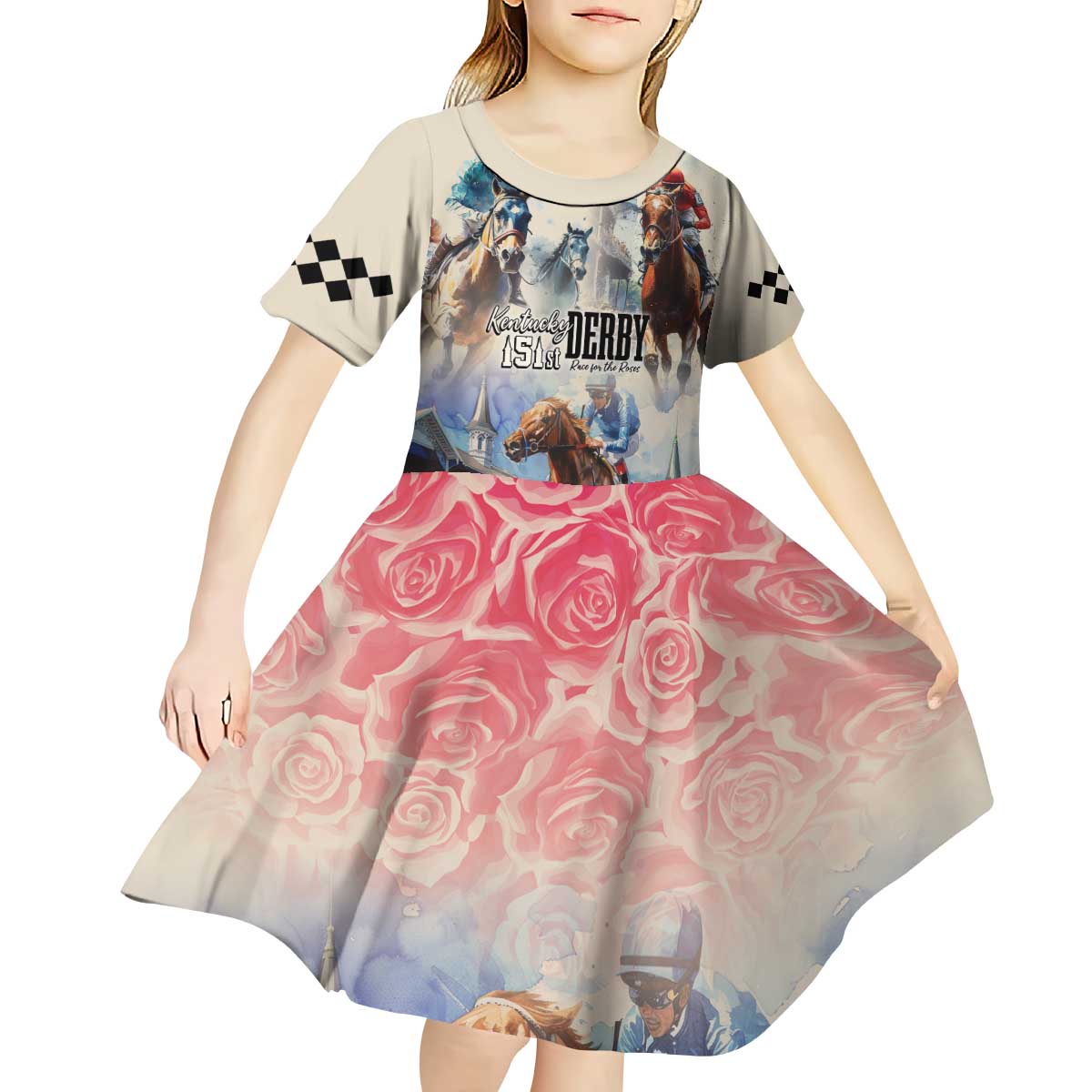 Kentucky Horse Racing Kid Short Sleeve Dress For The Roses
