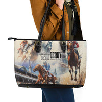 Kentucky Horse Racing Leather Tote Bag For The Roses
