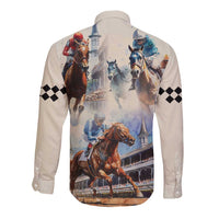 Kentucky Horse Racing Long Sleeve Button Shirt For The Roses