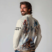 Kentucky Horse Racing Long Sleeve Polo Shirt For The Roses