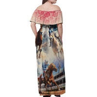 Kentucky Horse Racing Off Shoulder Maxi Dress For The Roses