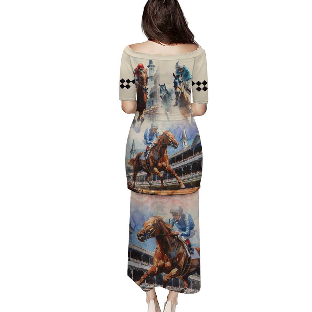 Kentucky Horse Racing Puletasi For The Roses