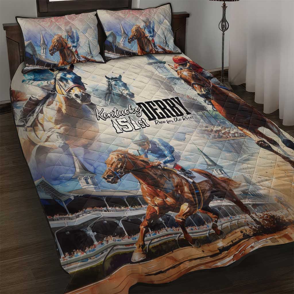 Kentucky Horse Racing Quilt Bed Set For The Roses