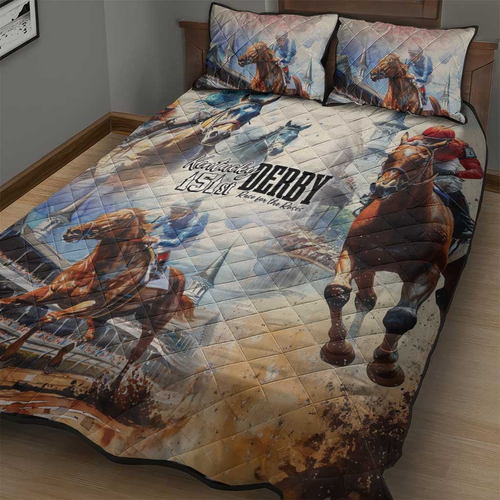 Kentucky Horse Racing Quilt Bed Set For The Roses