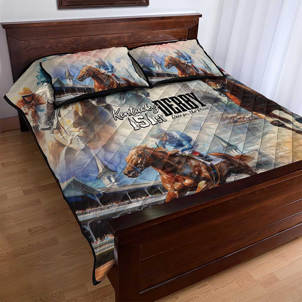 Kentucky Horse Racing Quilt Bed Set For The Roses