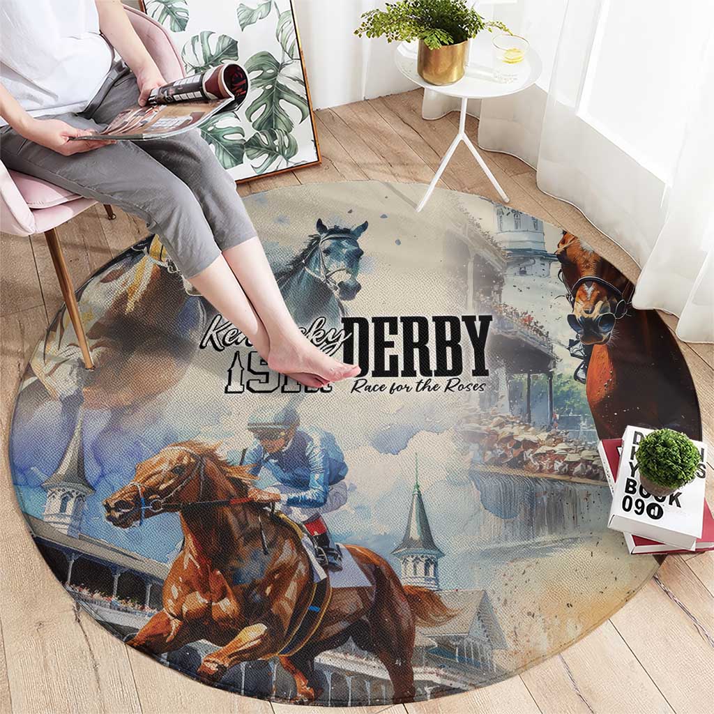 Kentucky Horse Racing Round Carpet For The Roses