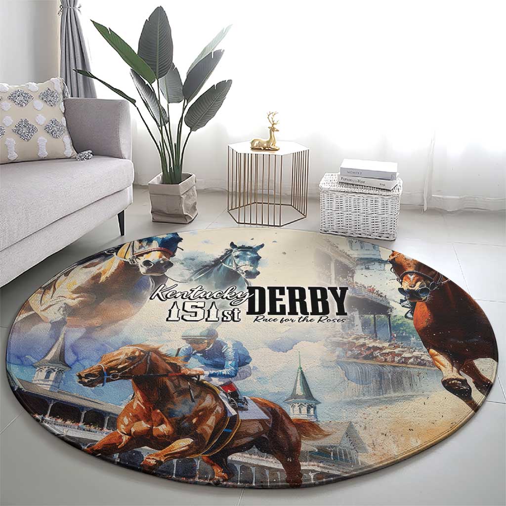 Kentucky Horse Racing Round Carpet For The Roses