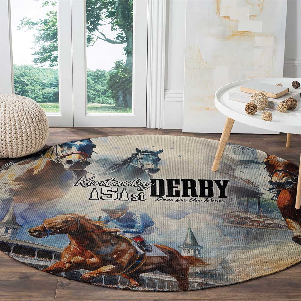 Kentucky Horse Racing Round Carpet For The Roses