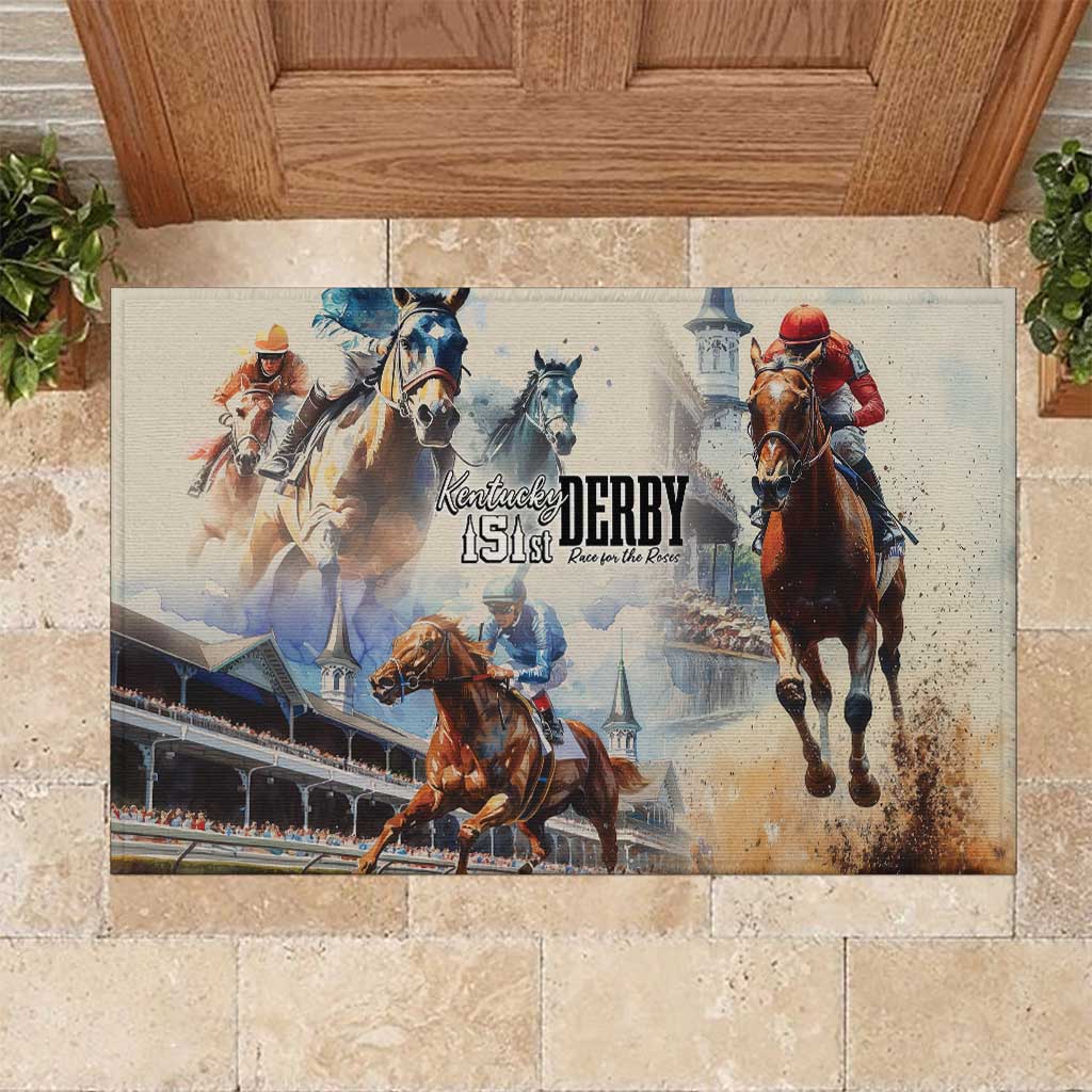 Kentucky Horse Racing Rubber Doormat For The Roses