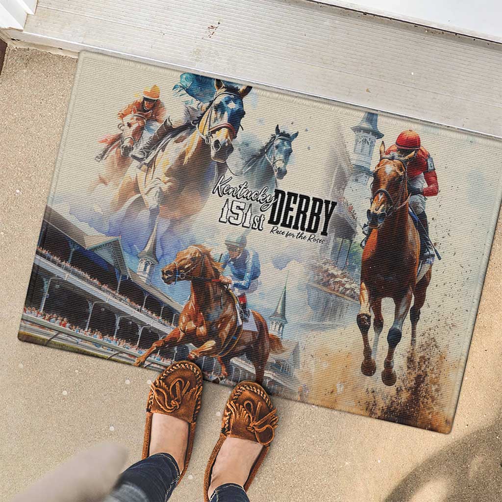 Kentucky Horse Racing Rubber Doormat For The Roses