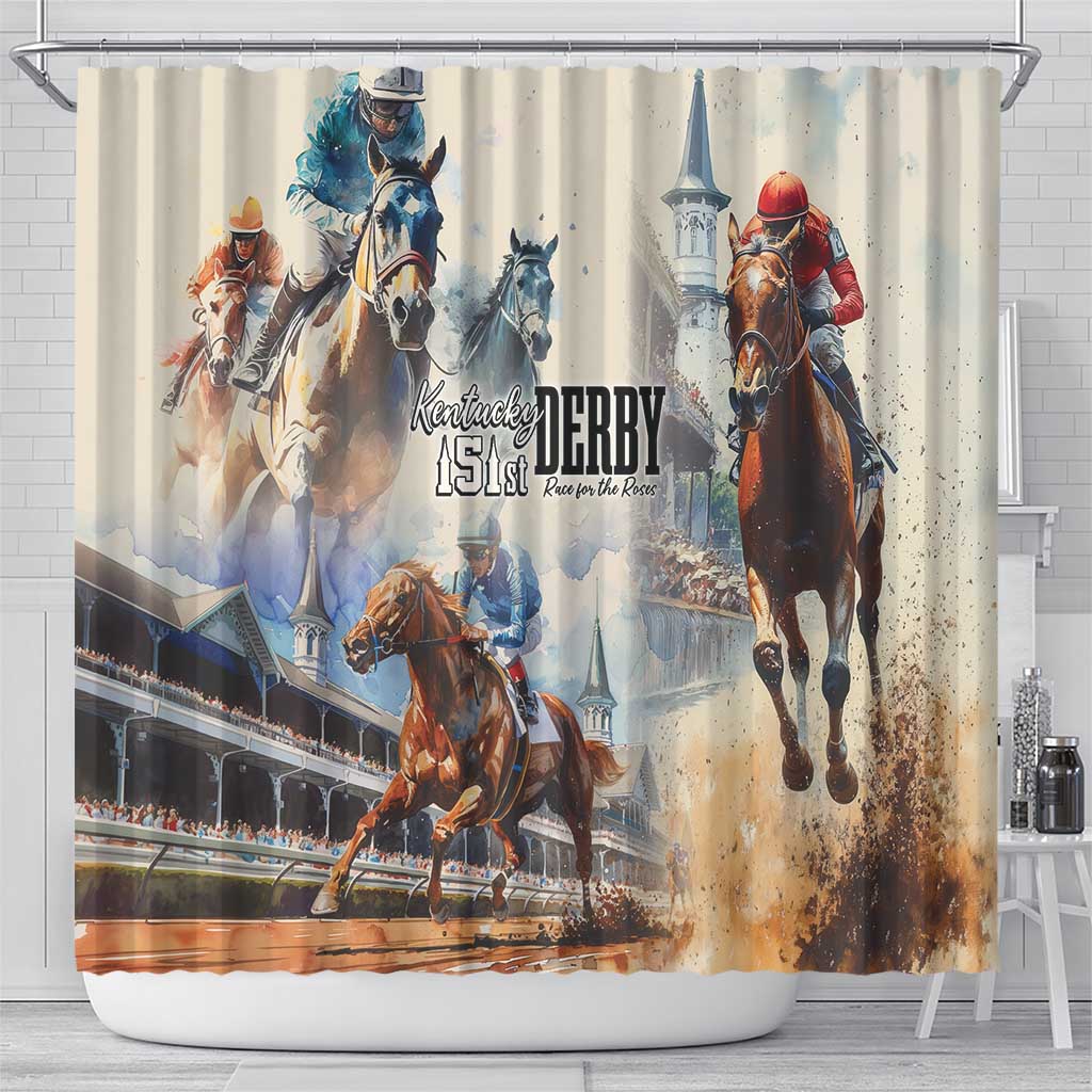 Kentucky Horse Racing Shower Curtain For The Roses