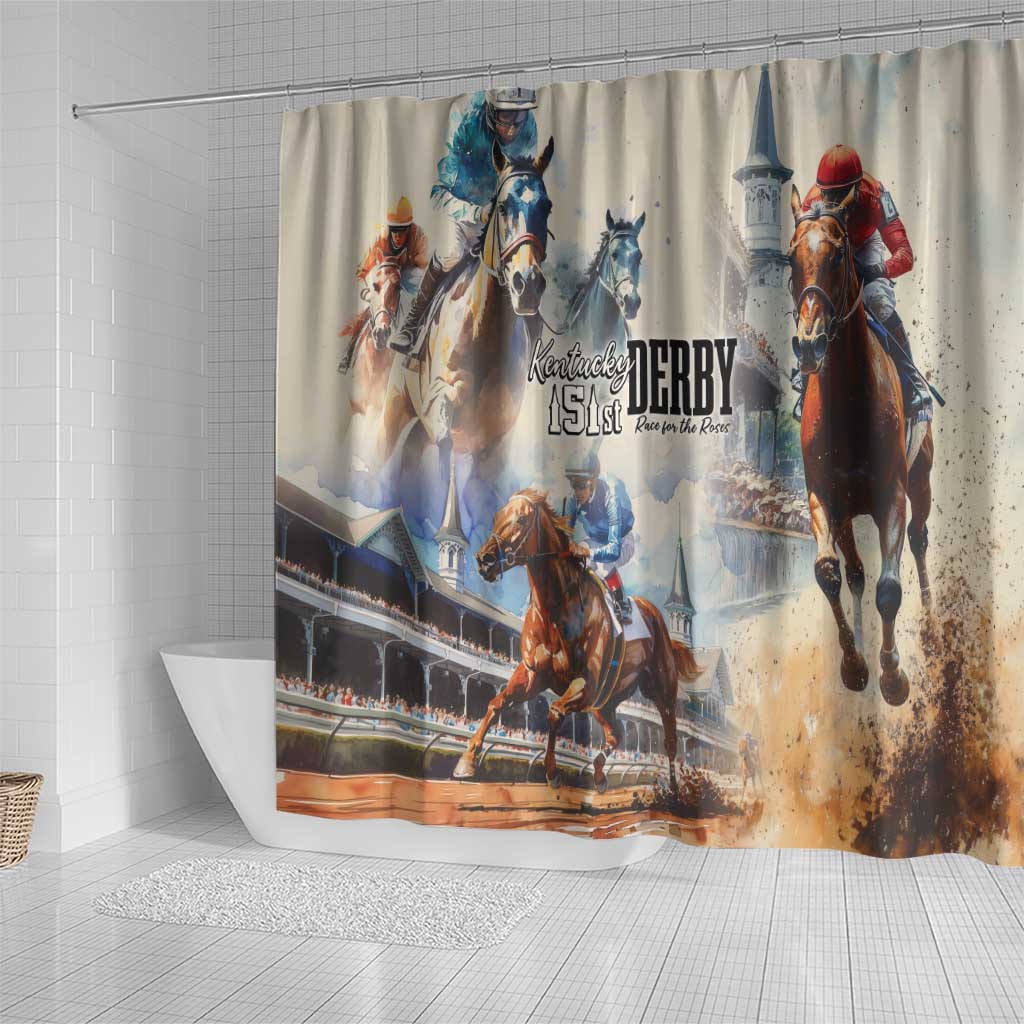 Kentucky Horse Racing Shower Curtain For The Roses