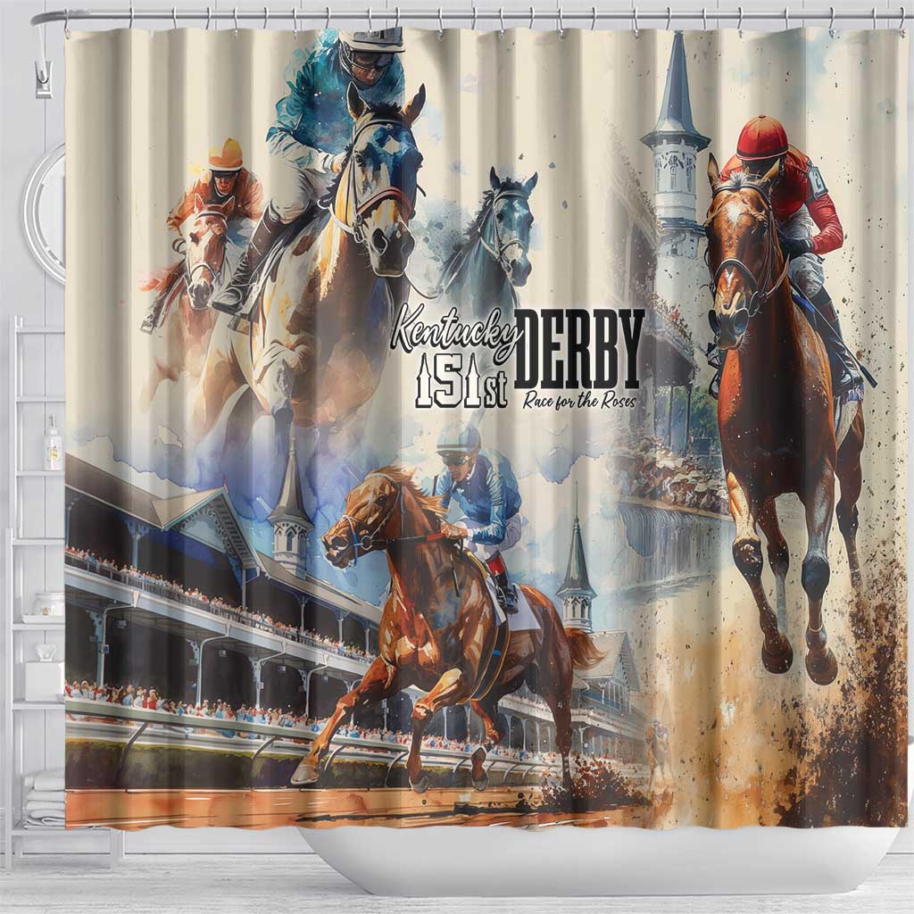Kentucky Horse Racing Shower Curtain For The Roses