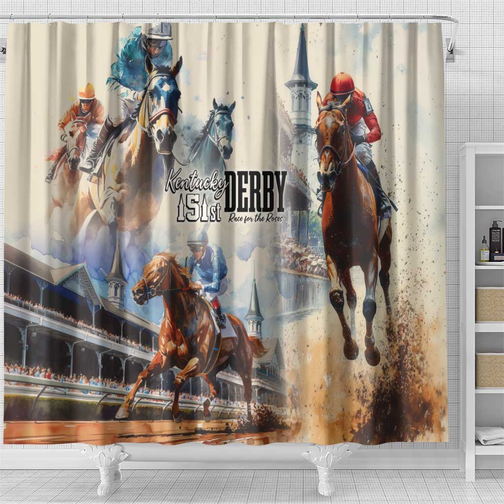 Kentucky Horse Racing Shower Curtain For The Roses