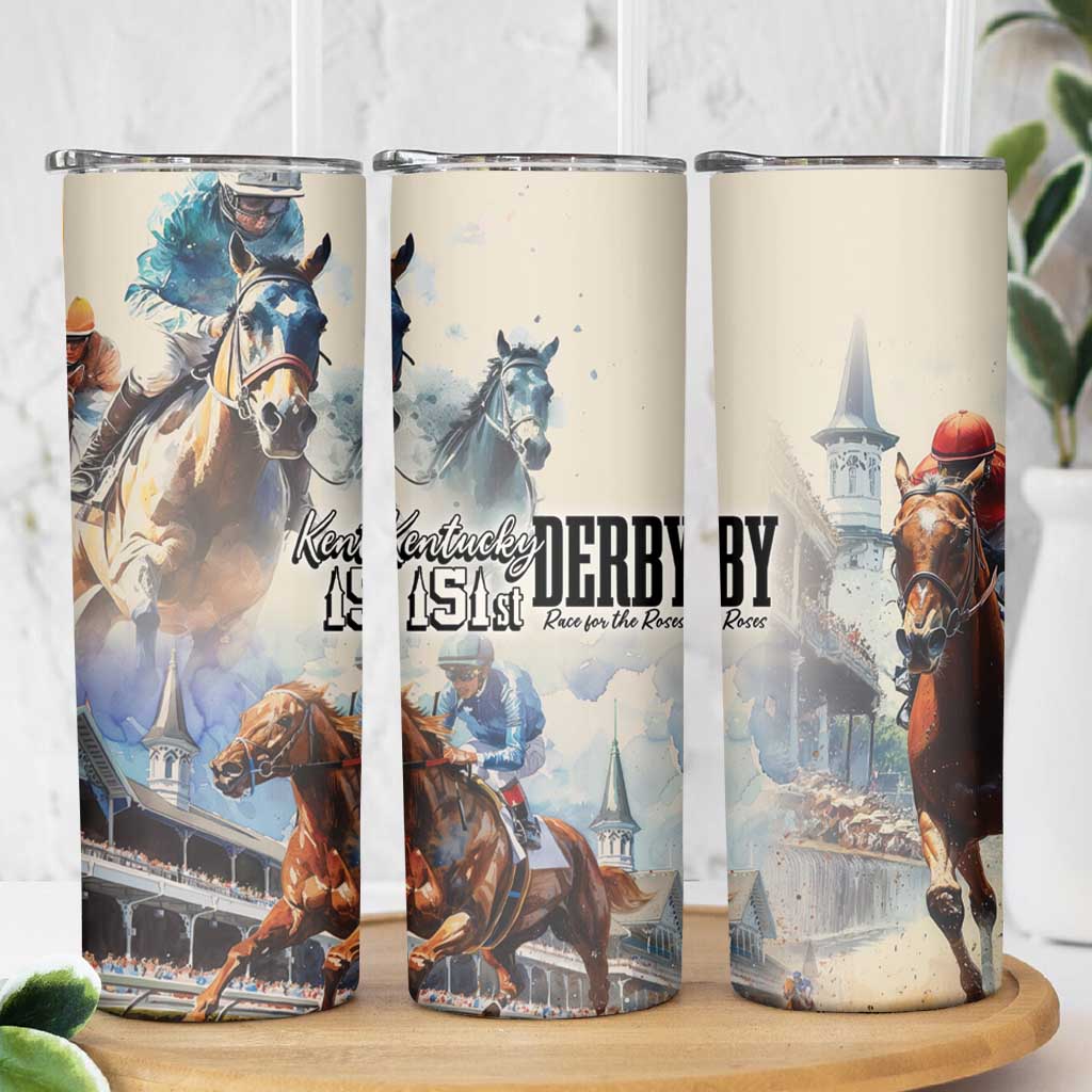 Kentucky Horse Racing Skinny Tumbler For The Roses