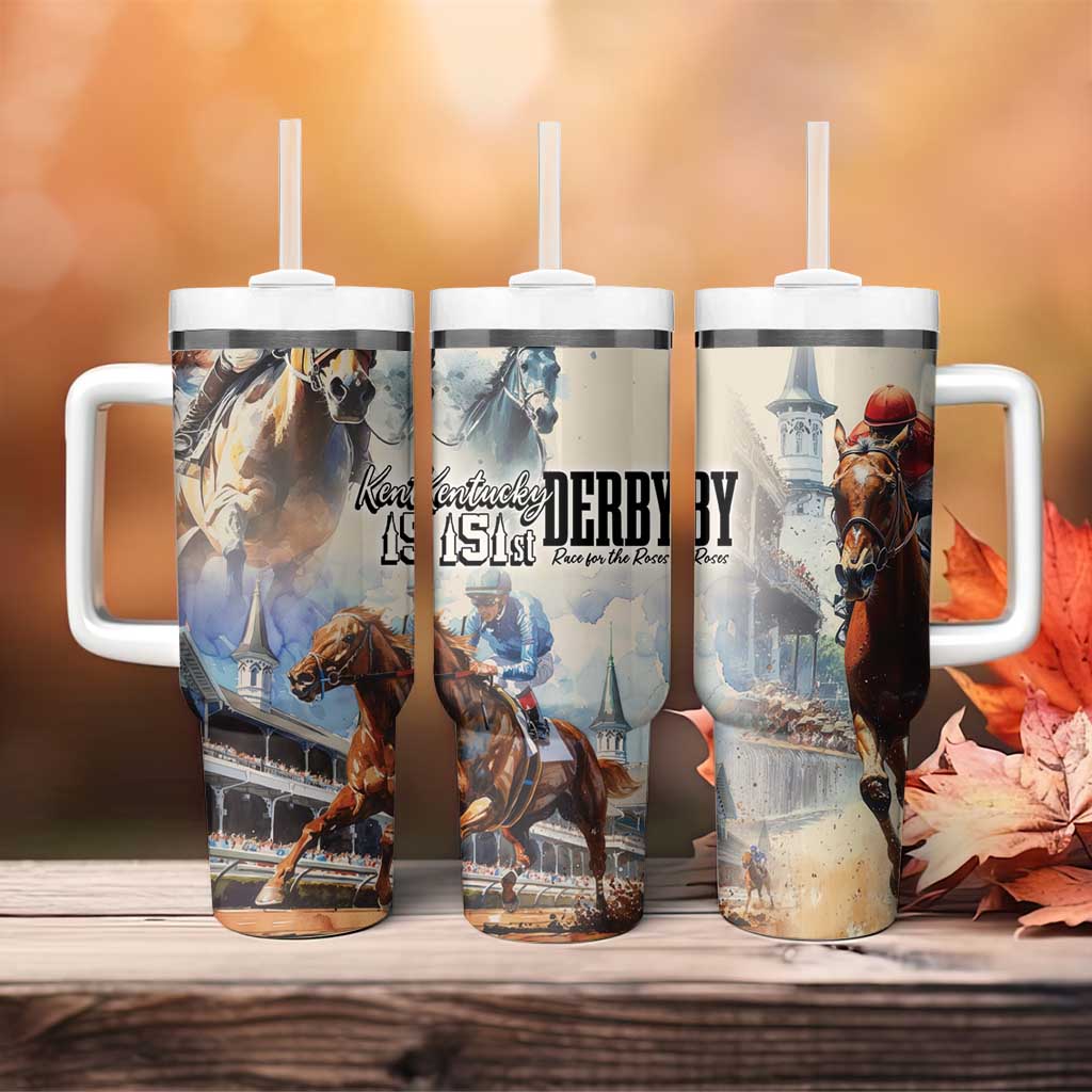 Kentucky Horse Racing Tumbler With Handle For The Roses