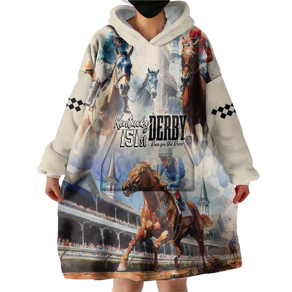 Kentucky Horse Racing Wearable Blanket Hoodie For The Roses