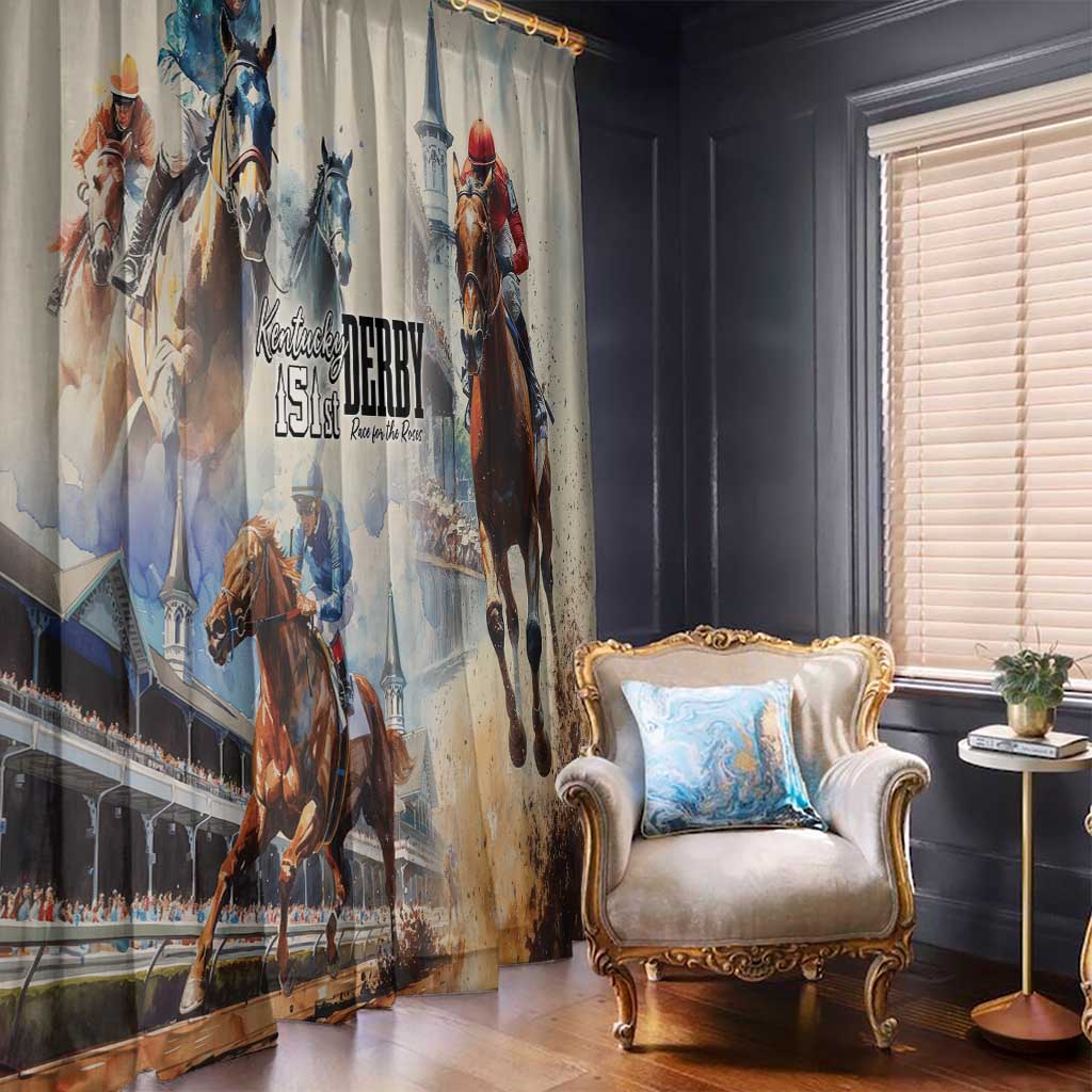 Kentucky Horse Racing Window Curtain For The Roses