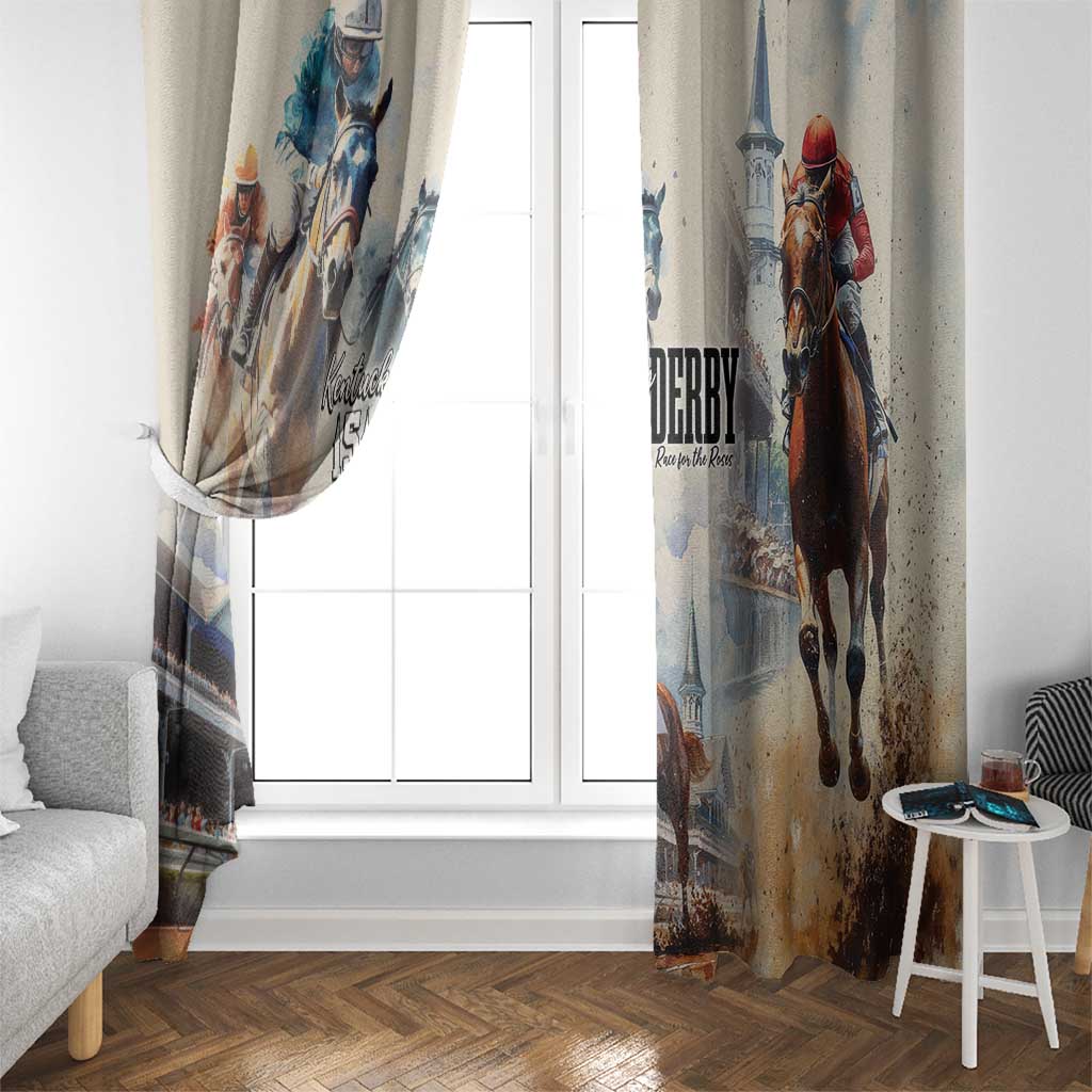 Kentucky Horse Racing Window Curtain For The Roses