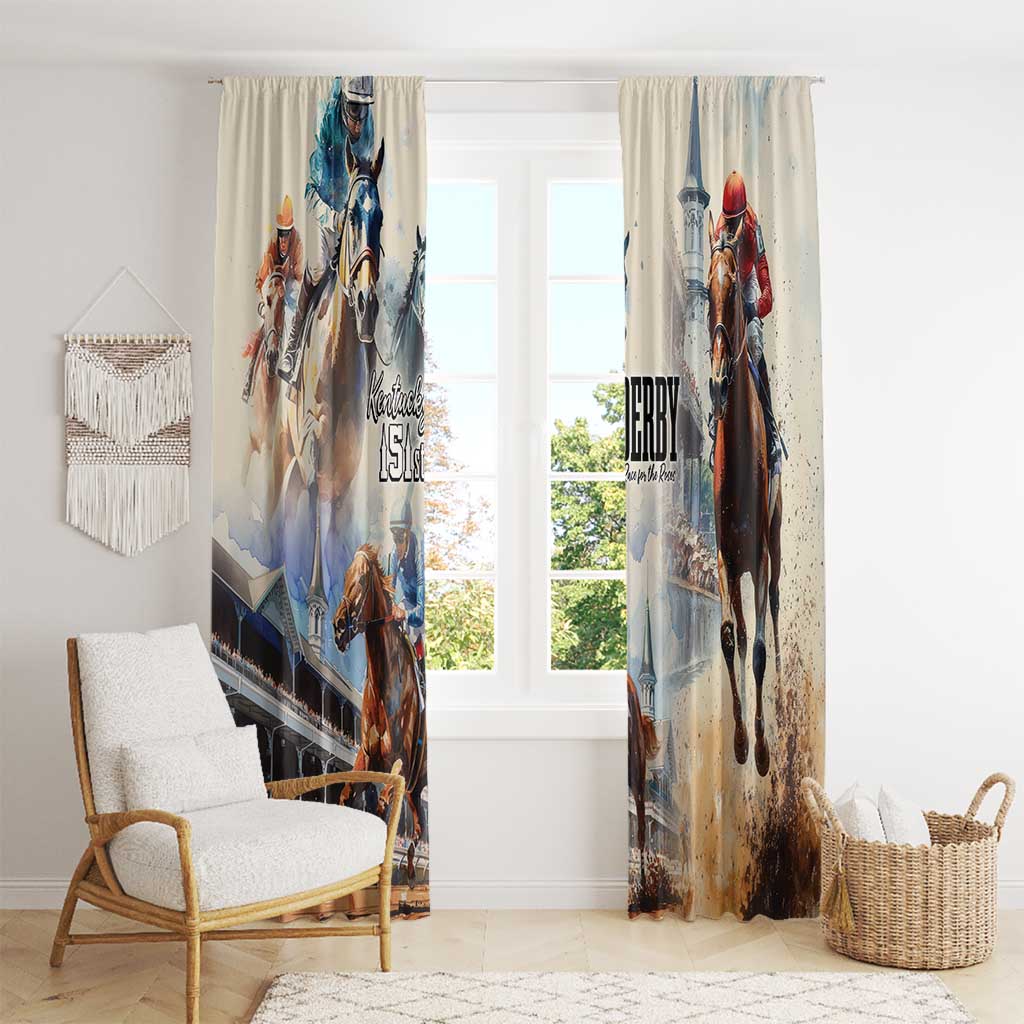 Kentucky Horse Racing Window Curtain For The Roses