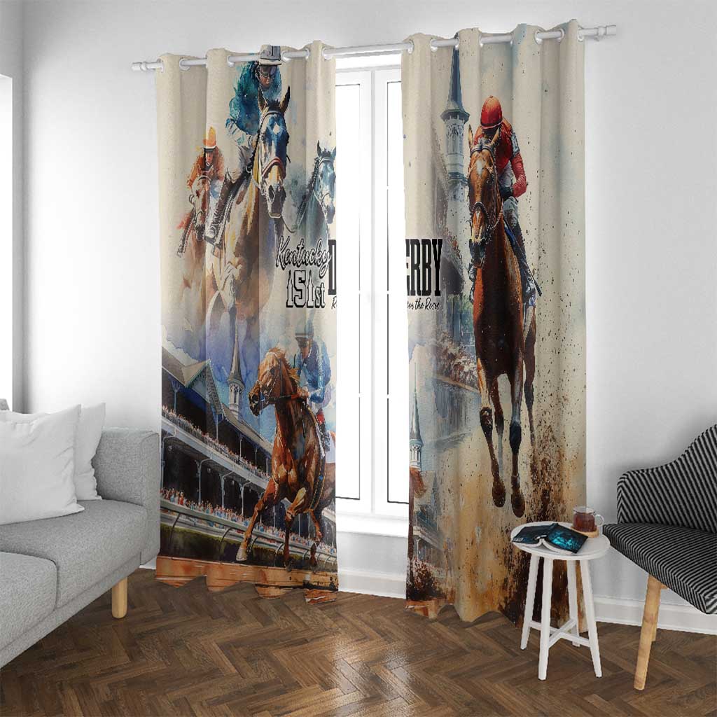 Kentucky Horse Racing Window Curtain For The Roses