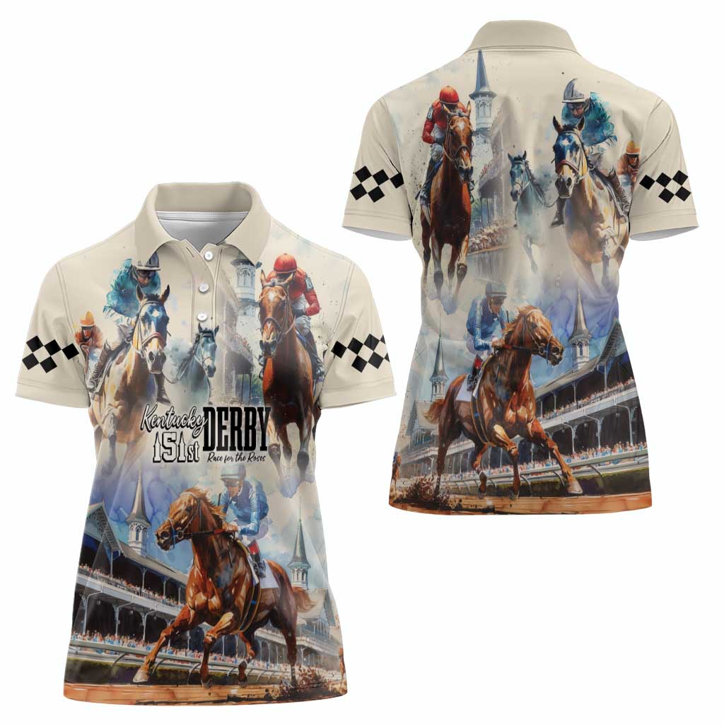 Kentucky Horse Racing Women Polo Shirt For The Roses