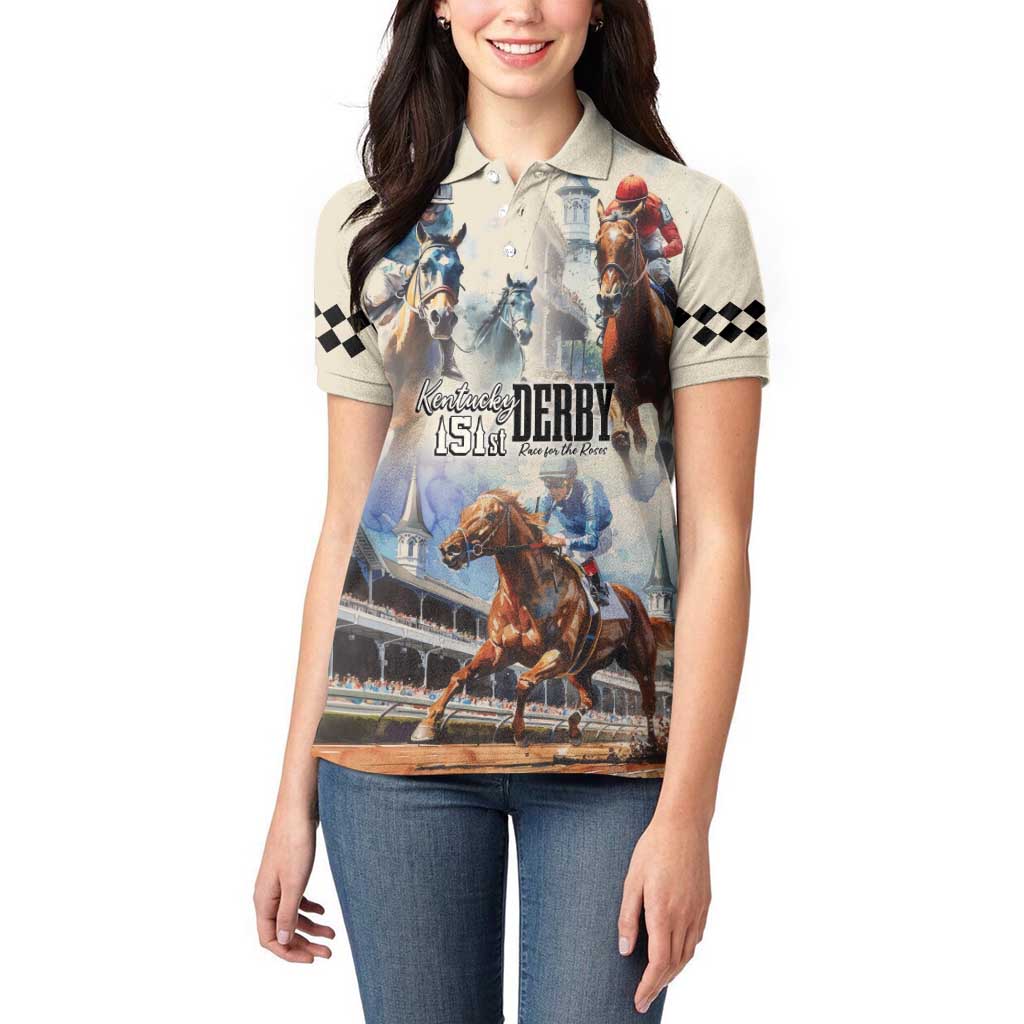 Kentucky Horse Racing Women Polo Shirt For The Roses