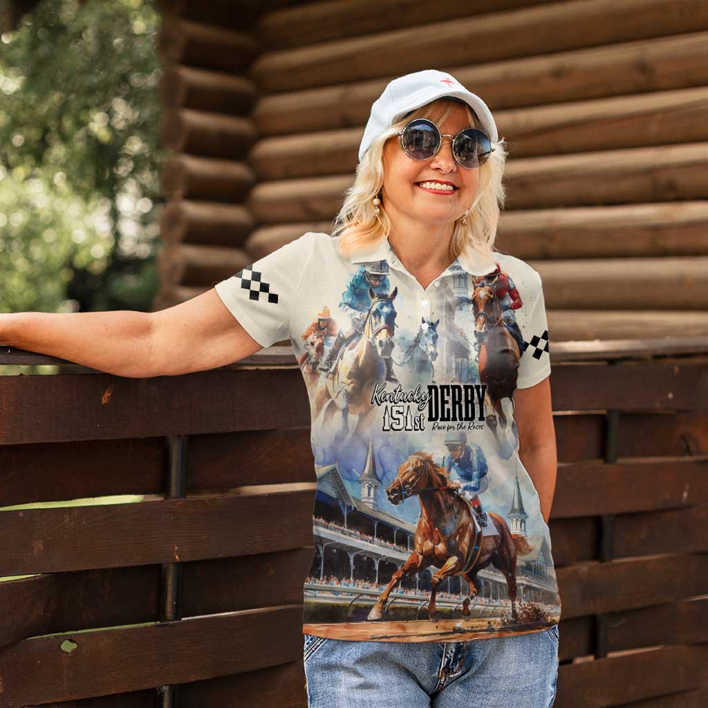 Kentucky Horse Racing Women Polo Shirt For The Roses