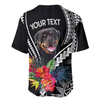 Personalised Polynesian Dog Baseball Jersey Rottweiler With Polynesia Pattern Curve Style LT7 - Wonder Print Shop