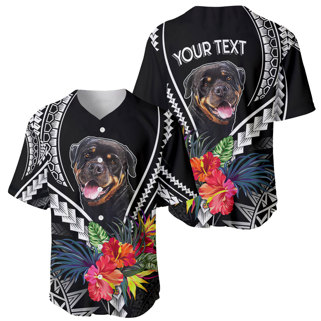 Personalised Polynesian Dog Baseball Jersey Rottweiler With Polynesia Pattern Curve Style LT7 - Wonder Print Shop