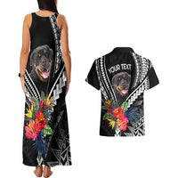Black maxi tank dress and Hawaiian shirt with Rottweiler print and YOUR TEXT back