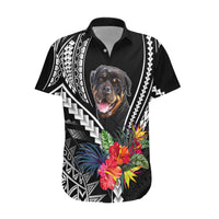 Personalised Polynesian Dog Hawaiian Shirt Rottweiler With Polynesia Pattern Curve Style - Wonder Print Shop