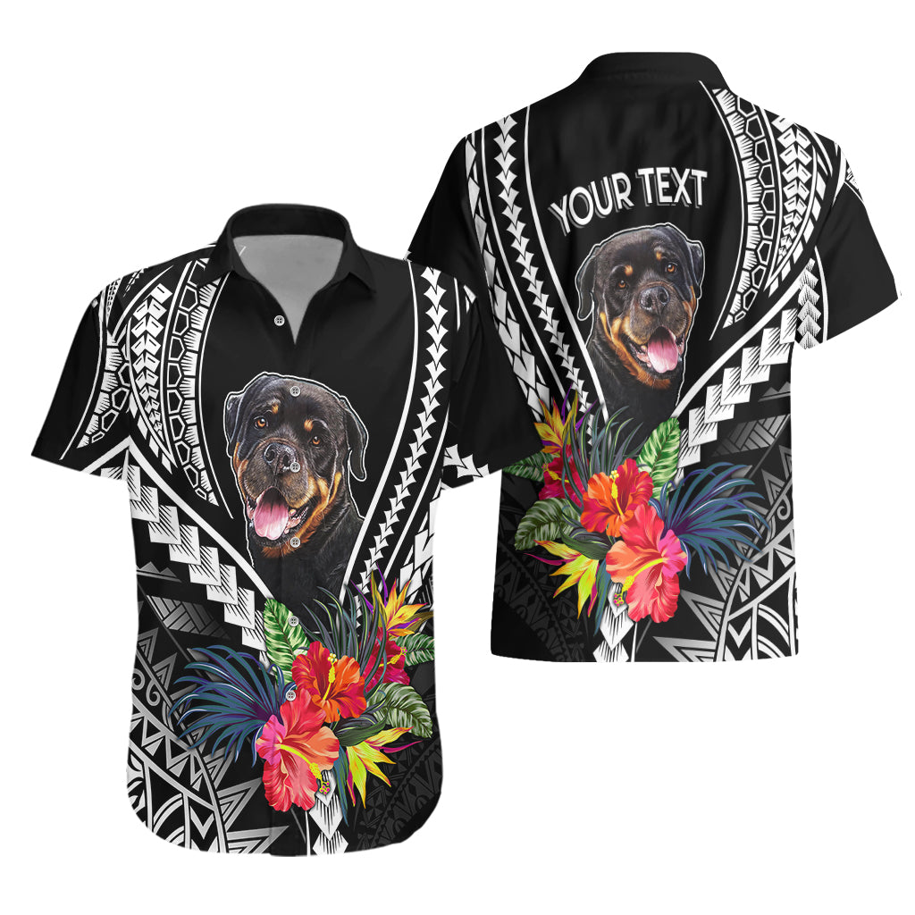 Personalised Polynesian Dog Hawaiian Shirt Rottweiler With Polynesia Pattern Curve Style - Wonder Print Shop