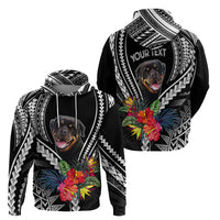 Personalised Polynesian Dog Hoodie Rottweiler With Polynesia Pattern Curve Style - Wonder Print Shop