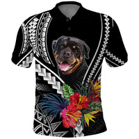 Personalised Polynesian Dog Polo Shirt Rottweiler With Polynesia Pattern Curve Style - Wonder Print Shop