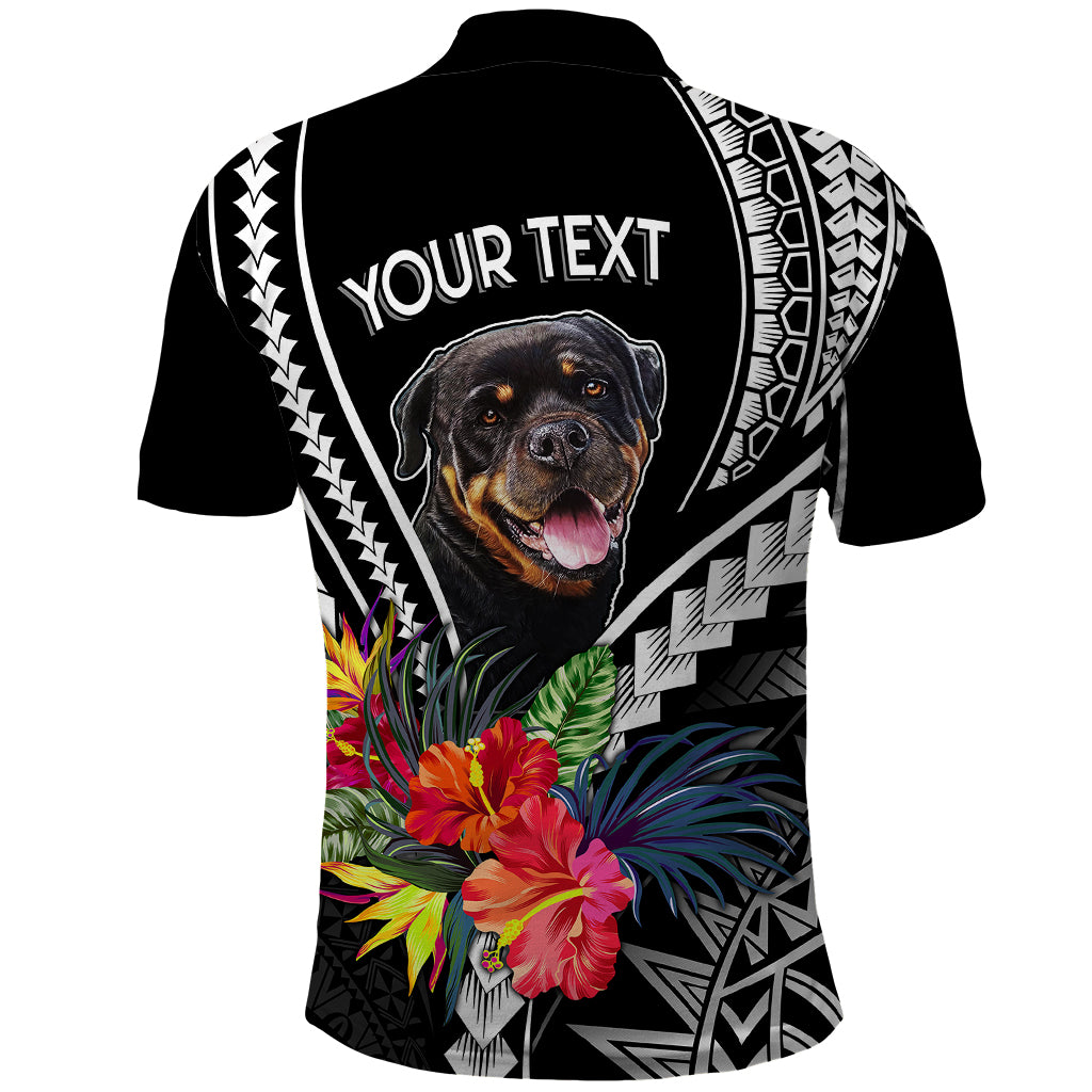 Personalised Polynesian Dog Polo Shirt Rottweiler With Polynesia Pattern Curve Style - Wonder Print Shop