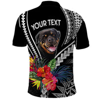 Personalised Polynesian Dog Polo Shirt Rottweiler With Polynesia Pattern Curve Style - Wonder Print Shop